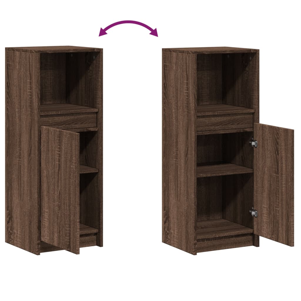 Dressoir met LED 38x34x100 cm bewerkt hout bruin eikenkleur is nu te koop bij PeponiXL, paradijselijk wonen!
