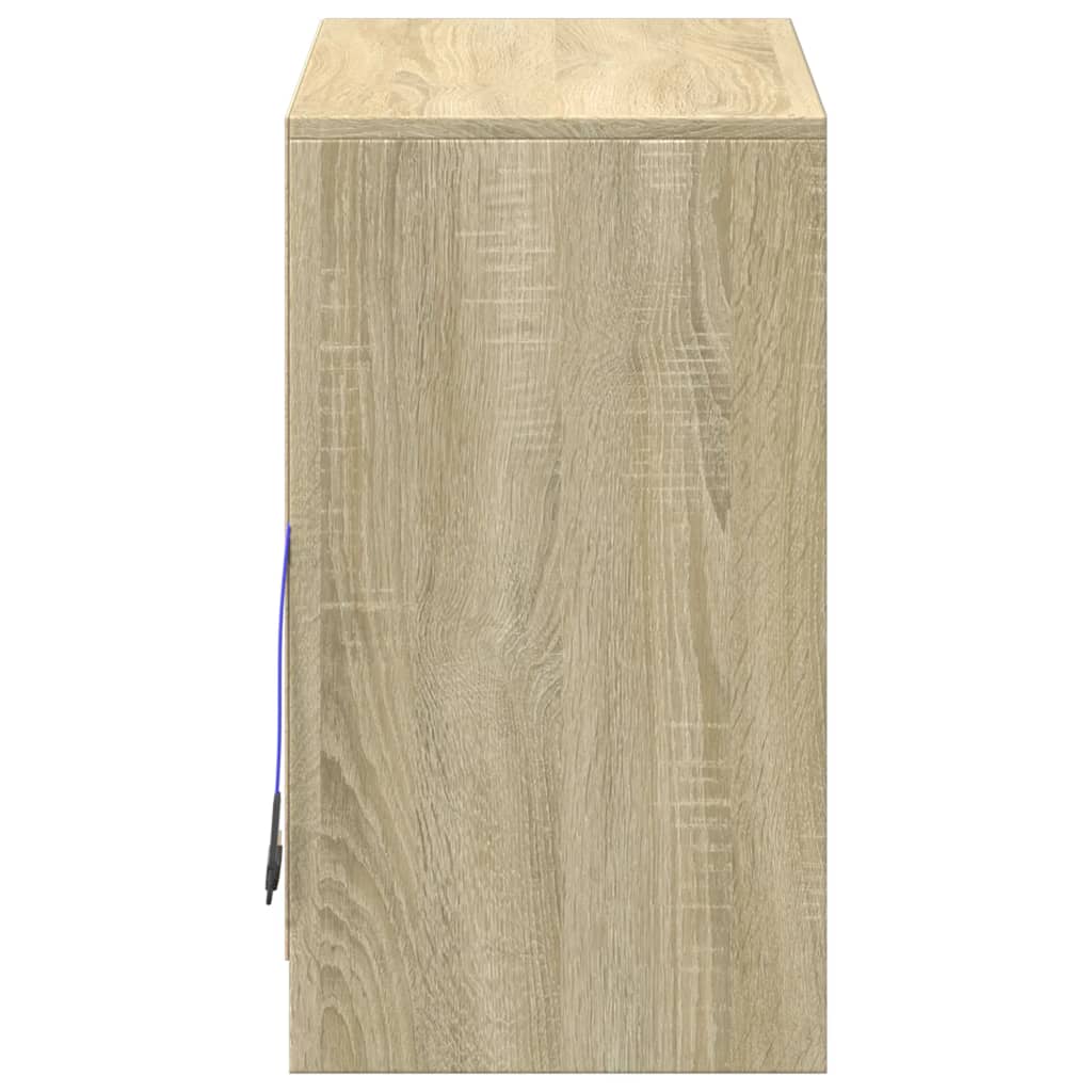 Dressoir met LED 72x34x61 cm bewerkt hout sonoma eikenkleurig is nu te koop bij PeponiXL, paradijselijk wonen!
