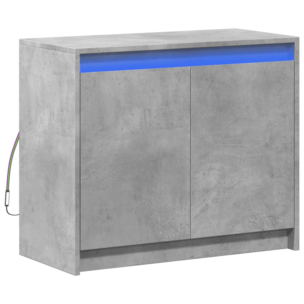 Dressoir met LED 72x34x61 cm bewerkt hout betongrijs is nu te koop bij PeponiXL, paradijselijk wonen!