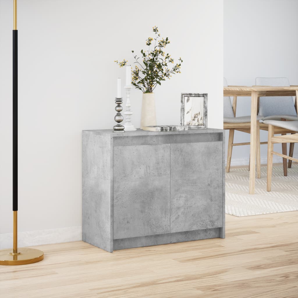 Dressoir met LED 72x34x61 cm bewerkt hout betongrijs is nu te koop bij PeponiXL, paradijselijk wonen!