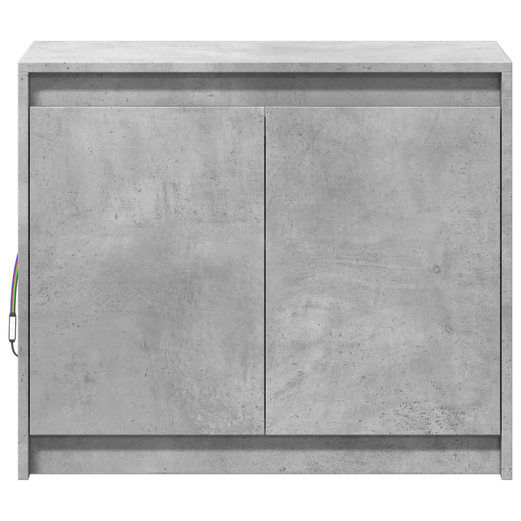 Dressoir met LED 72x34x61 cm bewerkt hout betongrijs is nu te koop bij PeponiXL, paradijselijk wonen!