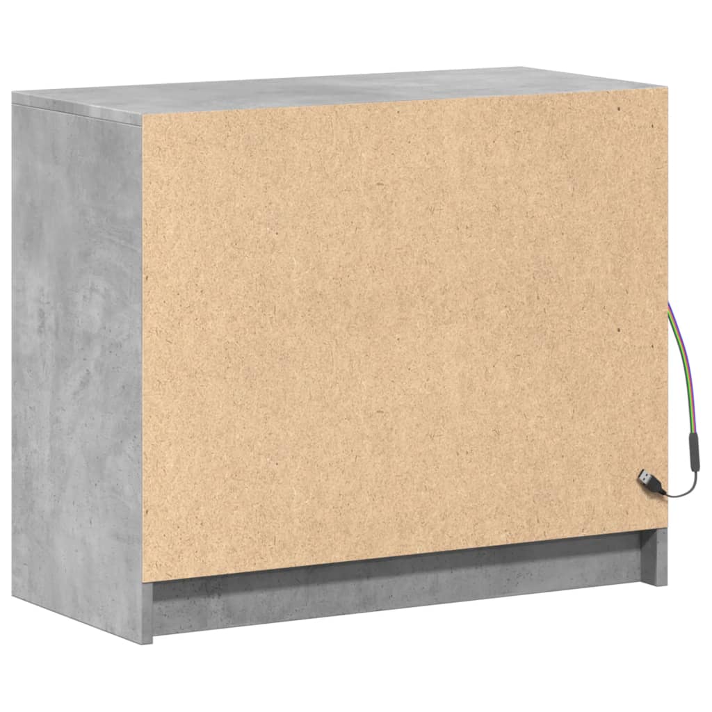Dressoir met LED 72x34x61 cm bewerkt hout betongrijs is nu te koop bij PeponiXL, paradijselijk wonen!