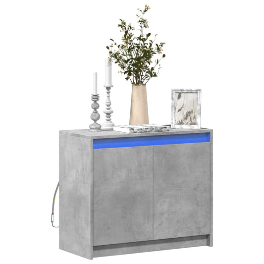 Dressoir met LED 72x34x61 cm bewerkt hout betongrijs is nu te koop bij PeponiXL, paradijselijk wonen!