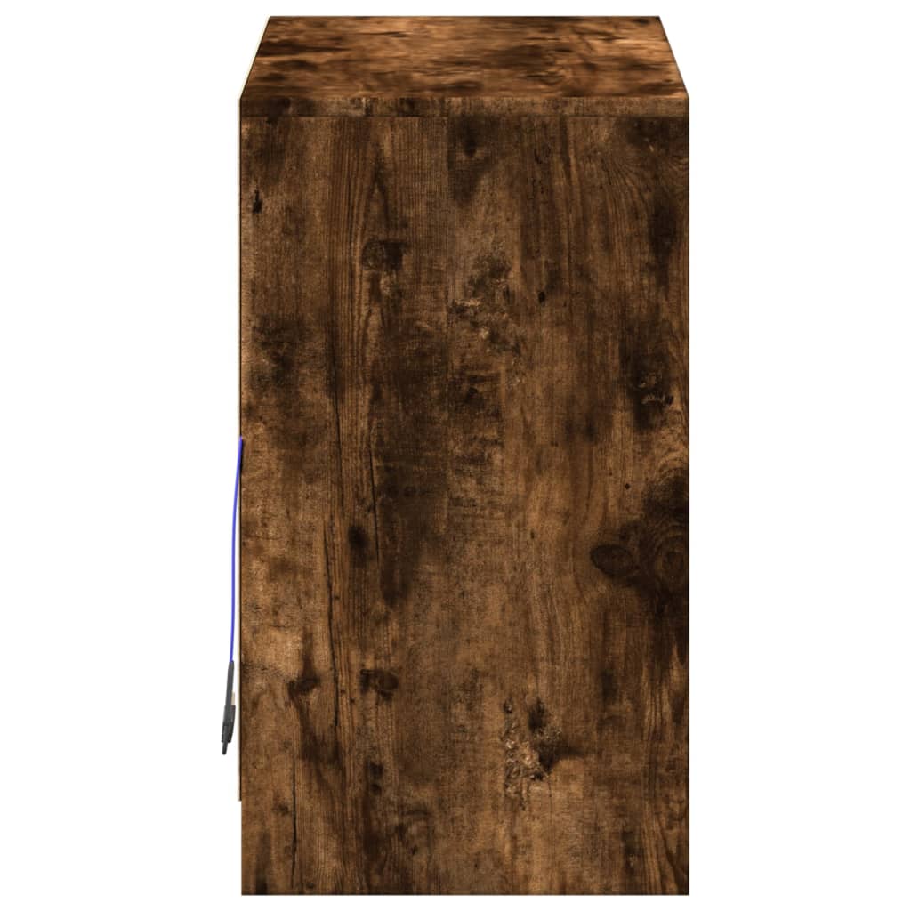 Dressoir met LED 72x34x61 cm bewerkt hout gerookt eikenkleurig is nu te koop bij PeponiXL, paradijselijk wonen!