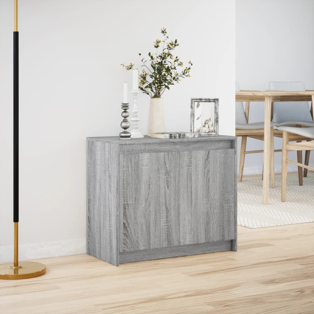 Dressoir met LED 72x34x61 cm bewerkt hout grijs sonoma eiken is nu te koop bij PeponiXL, paradijselijk wonen!