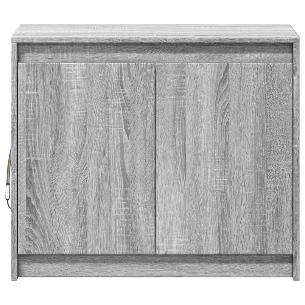 Dressoir met LED 72x34x61 cm bewerkt hout grijs sonoma eiken is nu te koop bij PeponiXL, paradijselijk wonen!