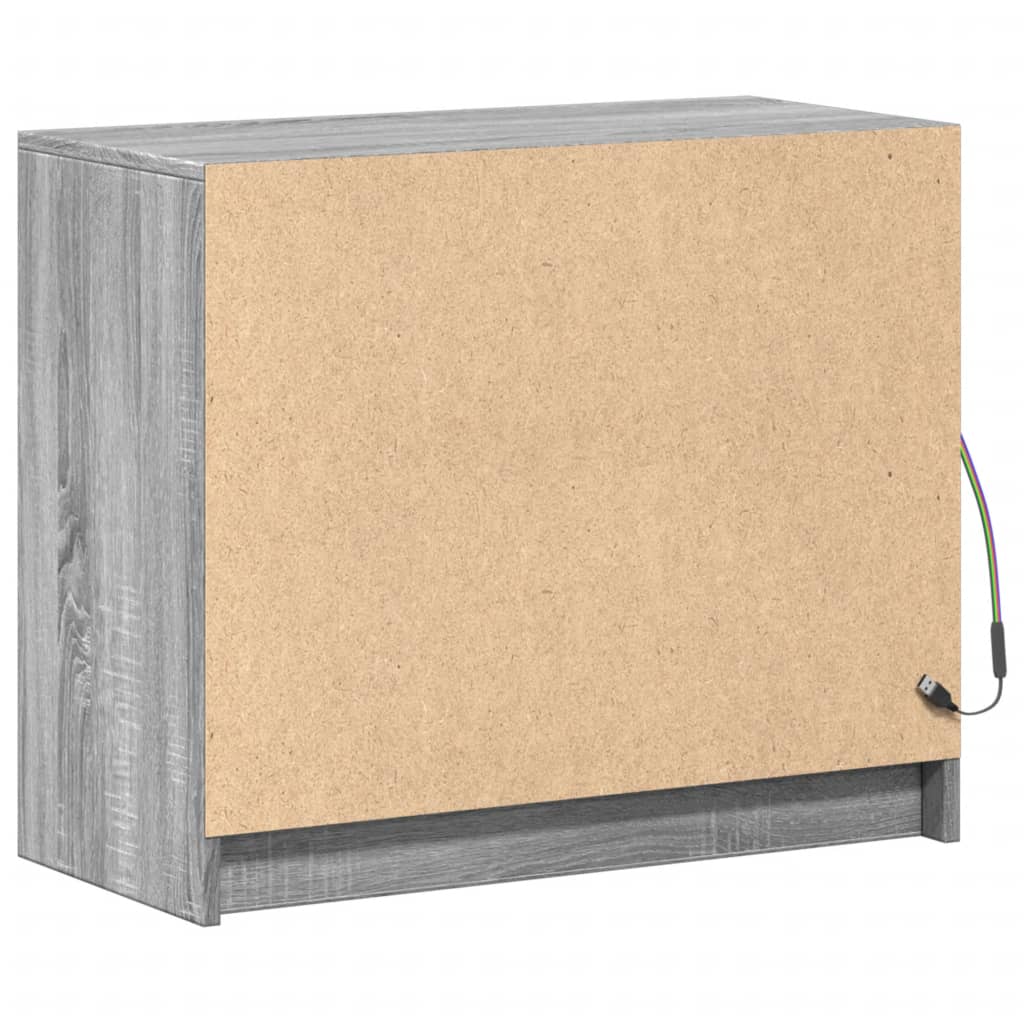 Dressoir met LED 72x34x61 cm bewerkt hout grijs sonoma eiken is nu te koop bij PeponiXL, paradijselijk wonen!