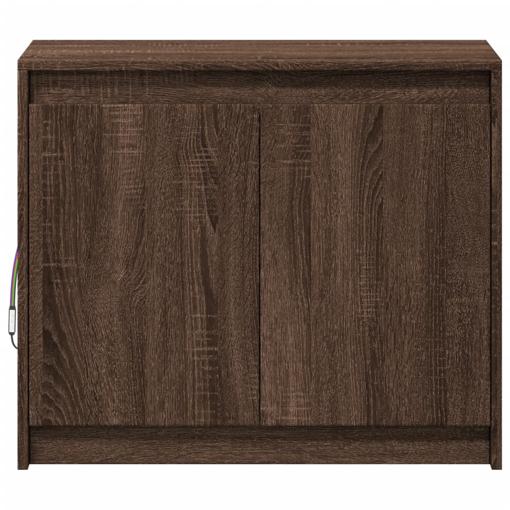 Dressoir met LED 72x34x61 cm bewerkt hout bruin eikenkleur is nu te koop bij PeponiXL, paradijselijk wonen!