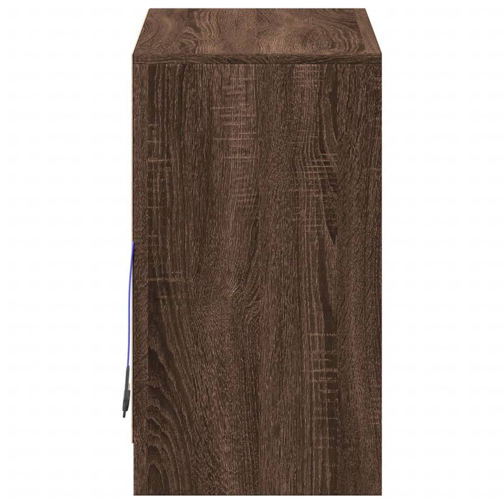 Dressoir met LED 72x34x61 cm bewerkt hout bruin eikenkleur is nu te koop bij PeponiXL, paradijselijk wonen!