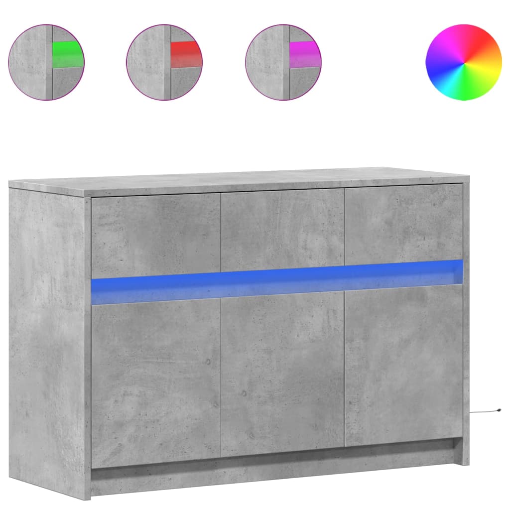 Tv-meubel met LED 91x34x61 cm bewerkt hout betongrijs is nu te koop bij PeponiXL, paradijselijk wonen!