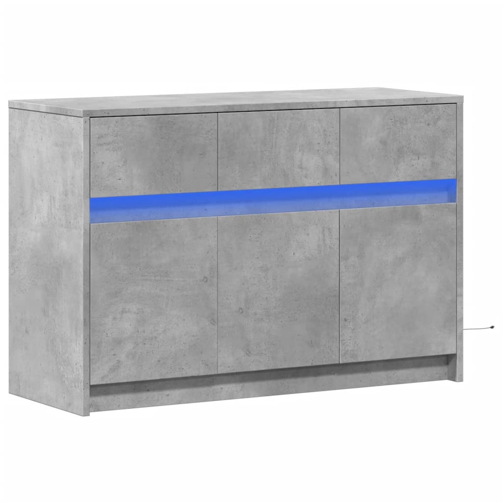 Tv-meubel met LED 91x34x61 cm bewerkt hout betongrijs is nu te koop bij PeponiXL, paradijselijk wonen!