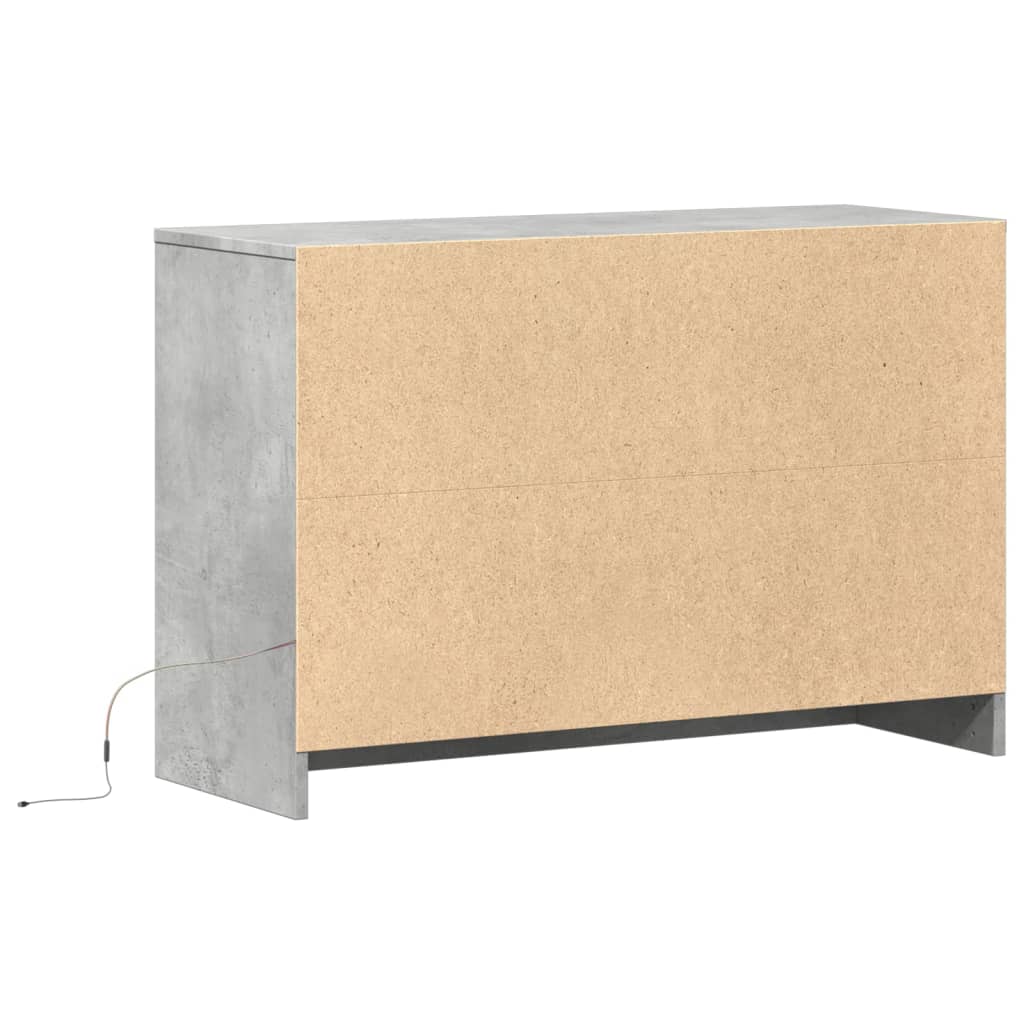 Tv-meubel met LED 91x34x61 cm bewerkt hout betongrijs is nu te koop bij PeponiXL, paradijselijk wonen!