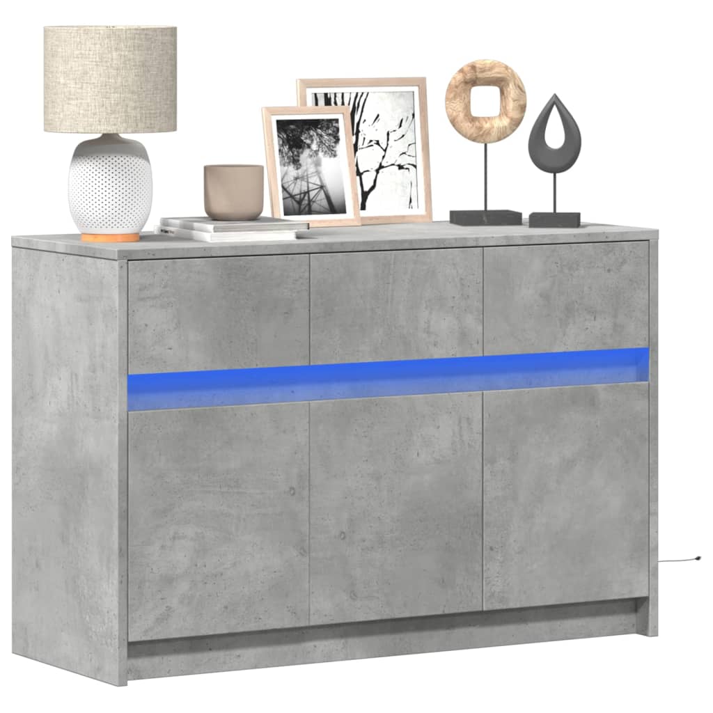 Tv-meubel met LED 91x34x61 cm bewerkt hout betongrijs is nu te koop bij PeponiXL, paradijselijk wonen!
