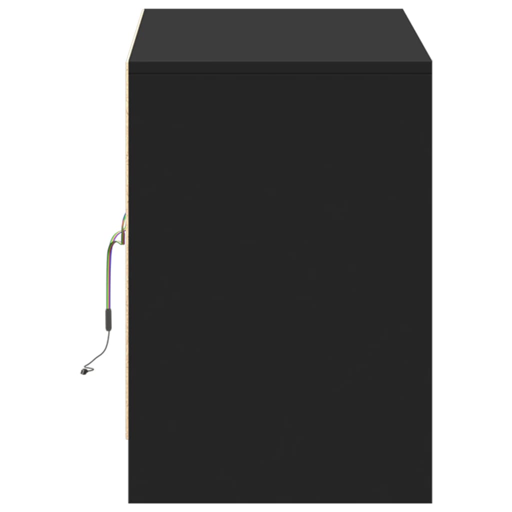 Tv-meubel met LED 100x34x50 cm bewerkt hout zwart is nu te koop bij PeponiXL, paradijselijk wonen!