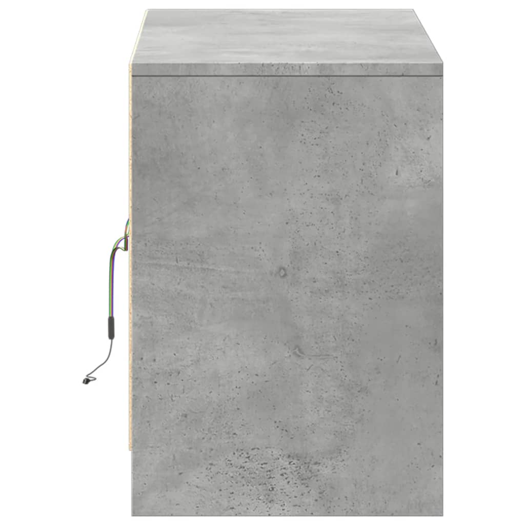 Tv-meubel met LED 100x34x50 cm bewerkt hout betongrijs is nu te koop bij PeponiXL, paradijselijk wonen!