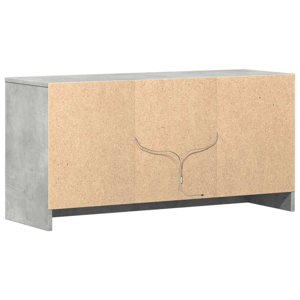 Tv-meubel met LED 100x34x50 cm bewerkt hout betongrijs is nu te koop bij PeponiXL, paradijselijk wonen!