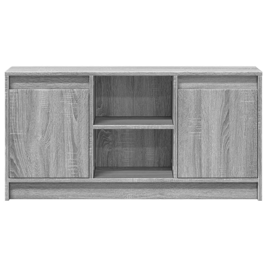 Tv-meubel met LED 100x34x50 cm bewerkt hout grijs sonoma eiken is nu te koop bij PeponiXL, paradijselijk wonen!