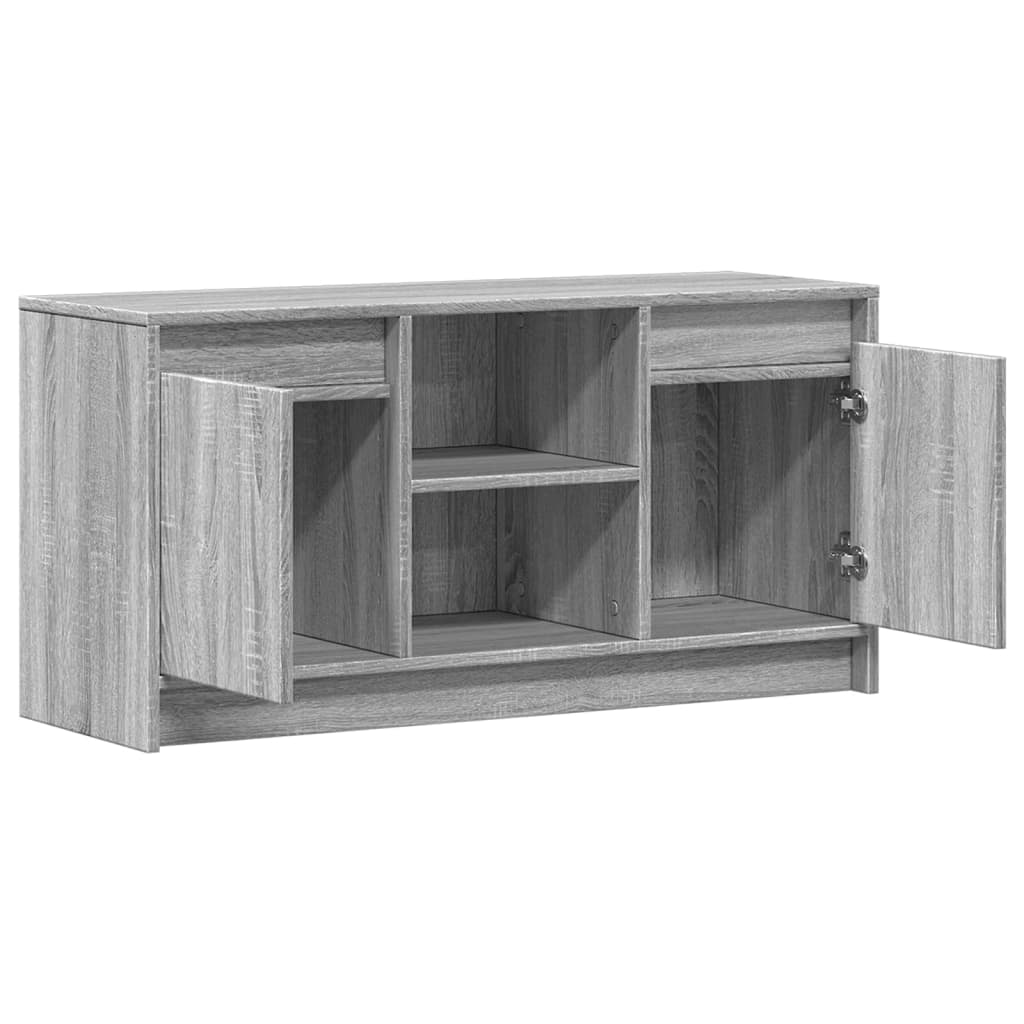Tv-meubel met LED 100x34x50 cm bewerkt hout grijs sonoma eiken is nu te koop bij PeponiXL, paradijselijk wonen!