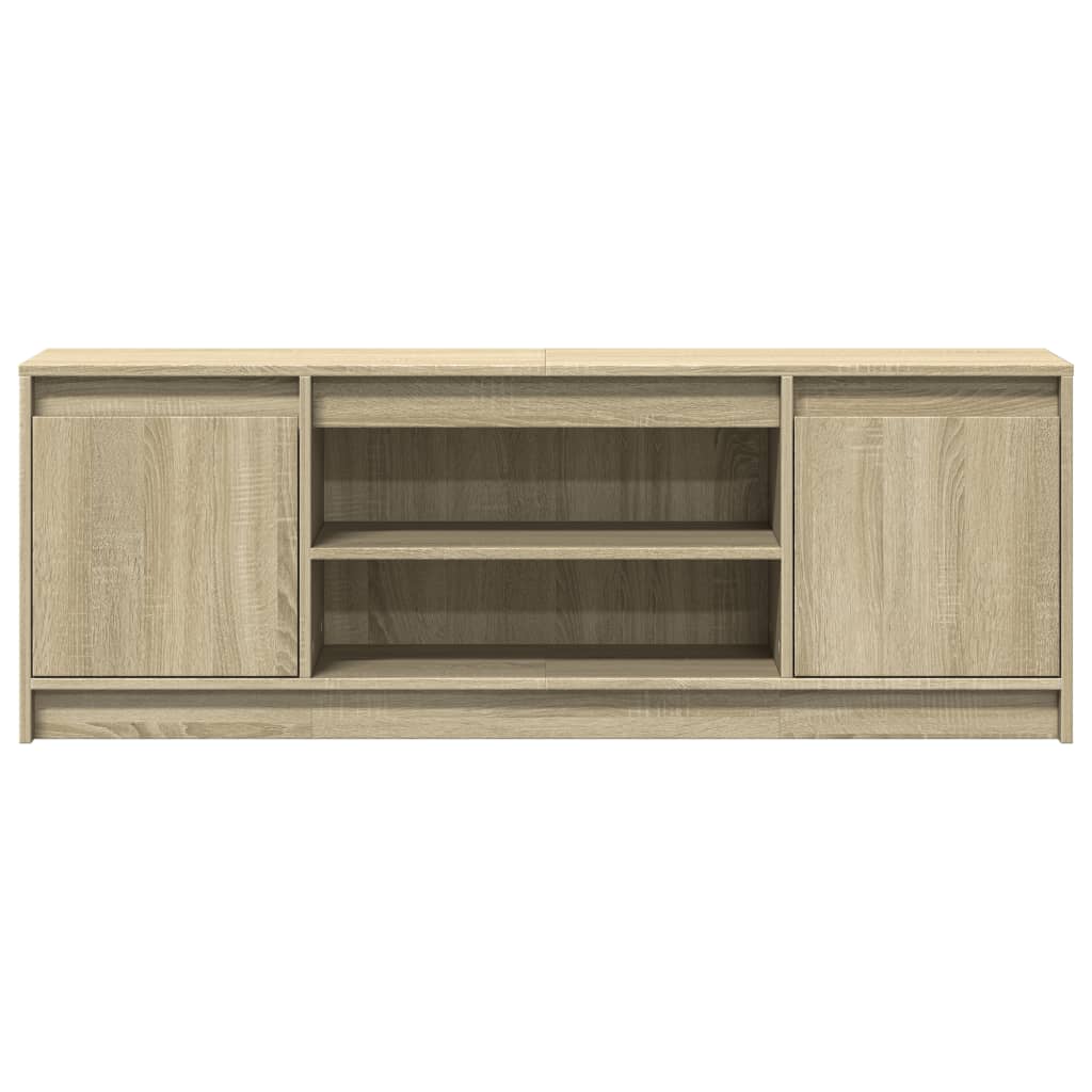 Tv-meubel met LED 139,5x34x50 cm bewerkt hout sonoma eikenkleur is nu te koop bij PeponiXL, paradijselijk wonen!