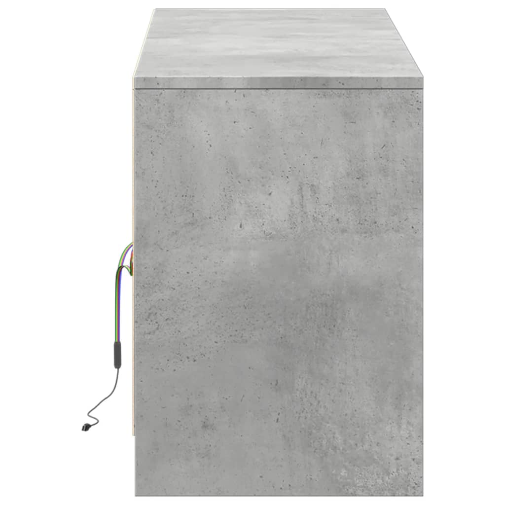 Tv-meubel met LED 139,5x34x50 cm bewerkt hout betongrijs is nu te koop bij PeponiXL, paradijselijk wonen!