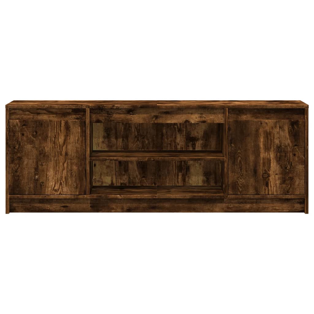 Tv-meubel met LED 139,5x34x50 cm bewerkt hout gerookt eiken is nu te koop bij PeponiXL, paradijselijk wonen!