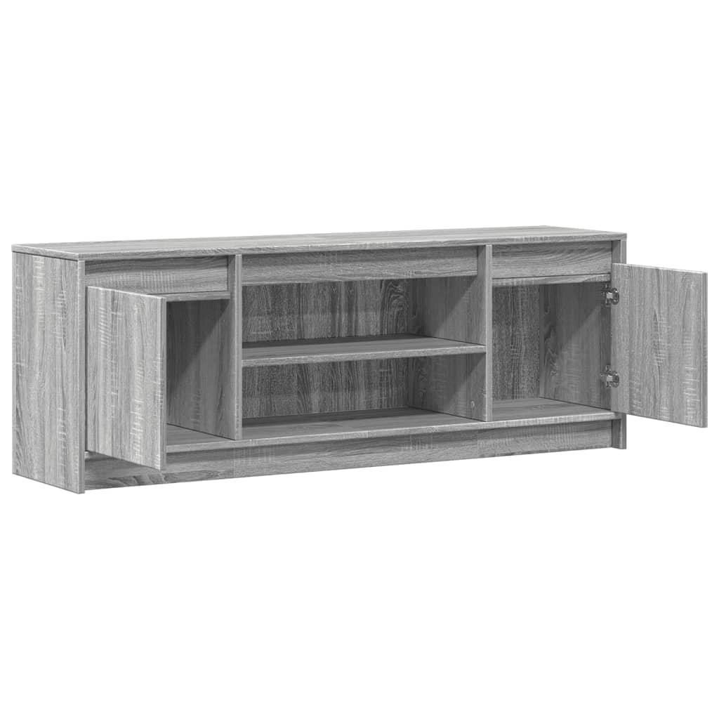 Tv-meubel met LED 139,5x34x50 cm bewerkt hout grijs sonoma is nu te koop bij PeponiXL, paradijselijk wonen!