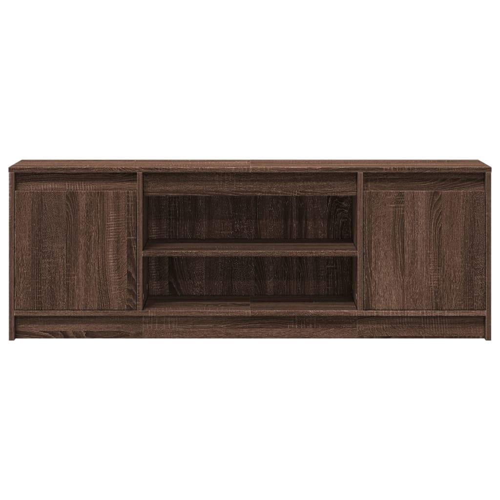 Tv-meubel met LED 139,5x34x50 cm bewerkt hout bruin eikenkleur is nu te koop bij PeponiXL, paradijselijk wonen!