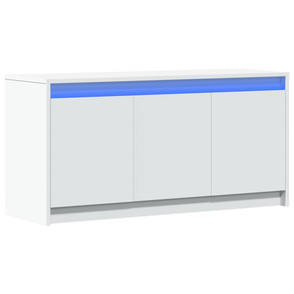 Tv-meubel met LED 100x34x50 cm bewerkt hout wit is nu te koop bij PeponiXL, paradijselijk wonen!