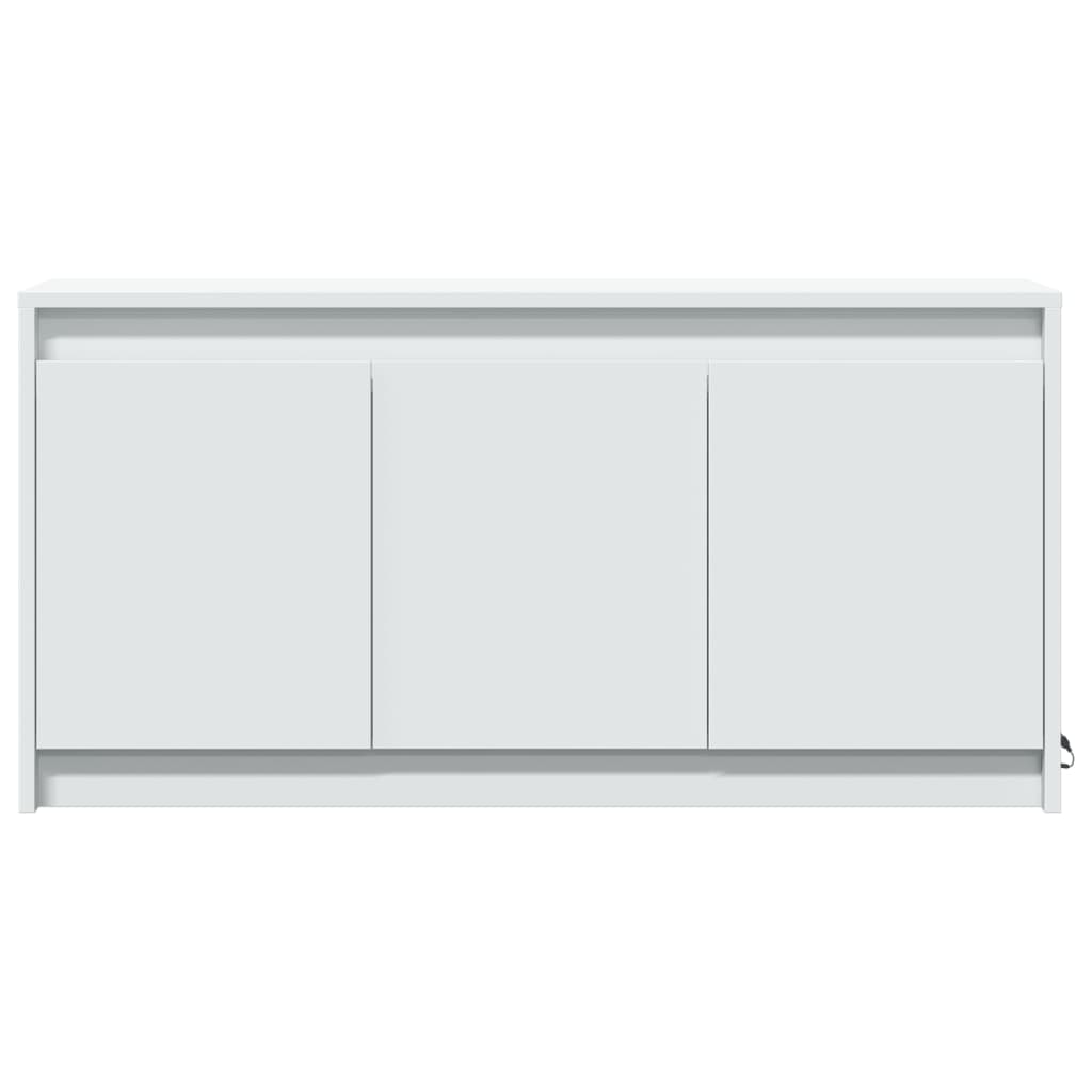 Tv-meubel met LED 100x34x50 cm bewerkt hout wit is nu te koop bij PeponiXL, paradijselijk wonen!