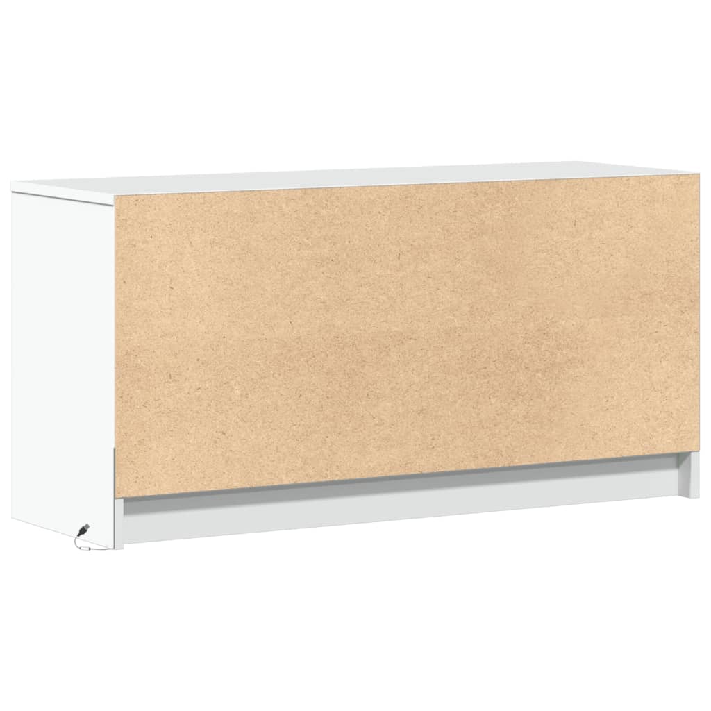 Tv-meubel met LED 100x34x50 cm bewerkt hout wit is nu te koop bij PeponiXL, paradijselijk wonen!