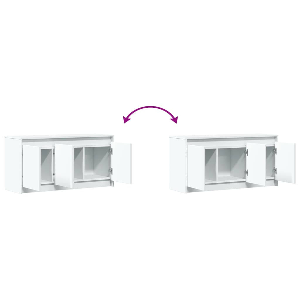 Tv-meubel met LED 100x34x50 cm bewerkt hout wit is nu te koop bij PeponiXL, paradijselijk wonen!