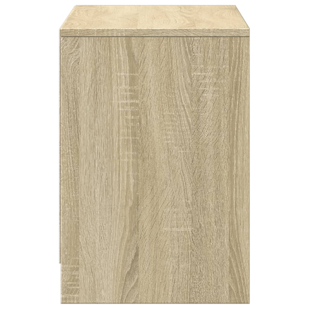 Tv-meubel met LED 100x34x50 cm bewerkt hout sonoma eikenkleurig is nu te koop bij PeponiXL, paradijselijk wonen!