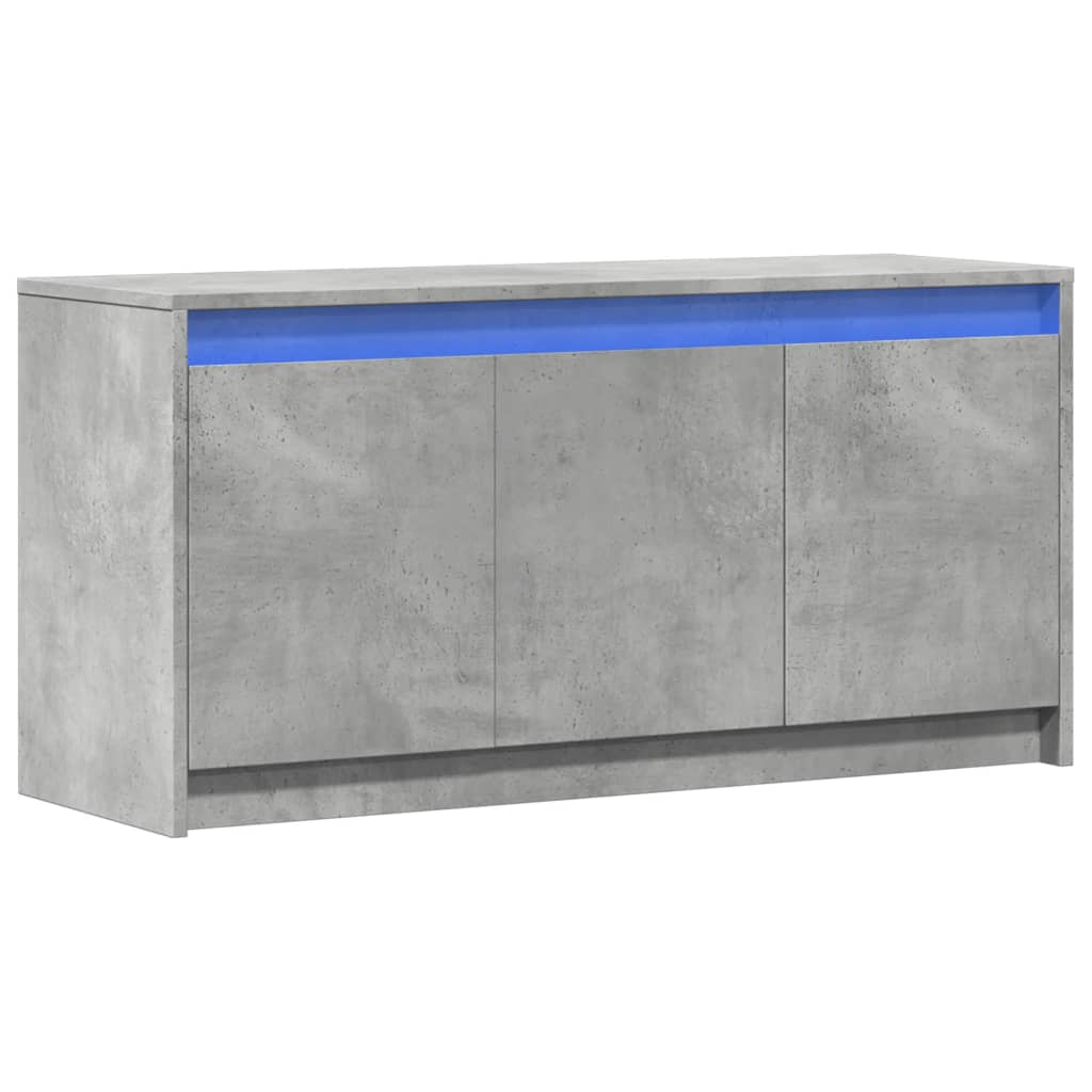 Tv-meubel met LED 100x34x50 cm bewerkt hout betongrijs is nu te koop bij PeponiXL, paradijselijk wonen!