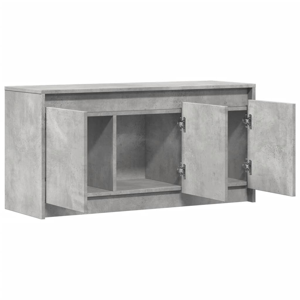 Tv-meubel met LED 100x34x50 cm bewerkt hout betongrijs is nu te koop bij PeponiXL, paradijselijk wonen!
