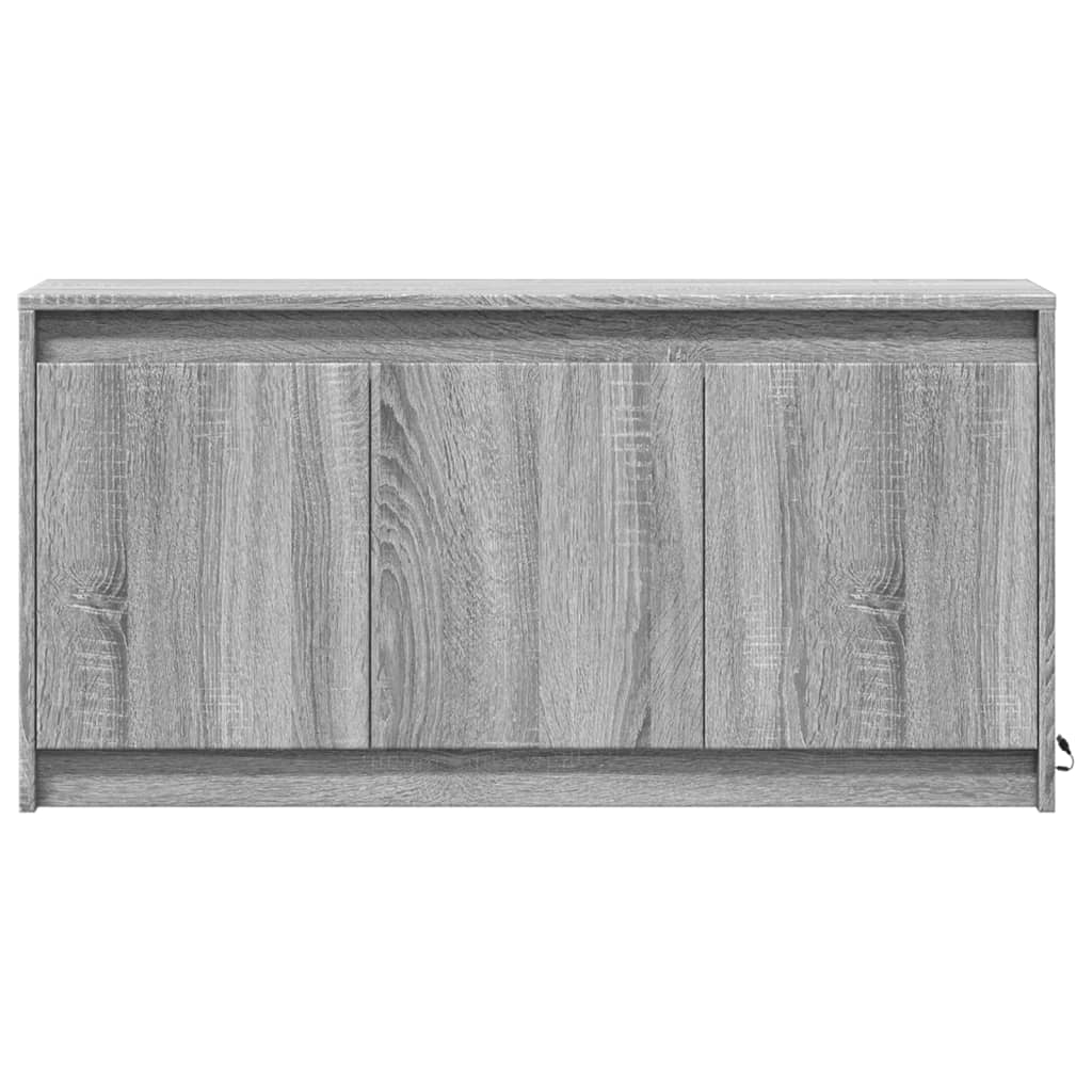 Tv-meubel met LED 100x34x50 cm bewerkt hout grijs sonoma eiken is nu te koop bij PeponiXL, paradijselijk wonen!