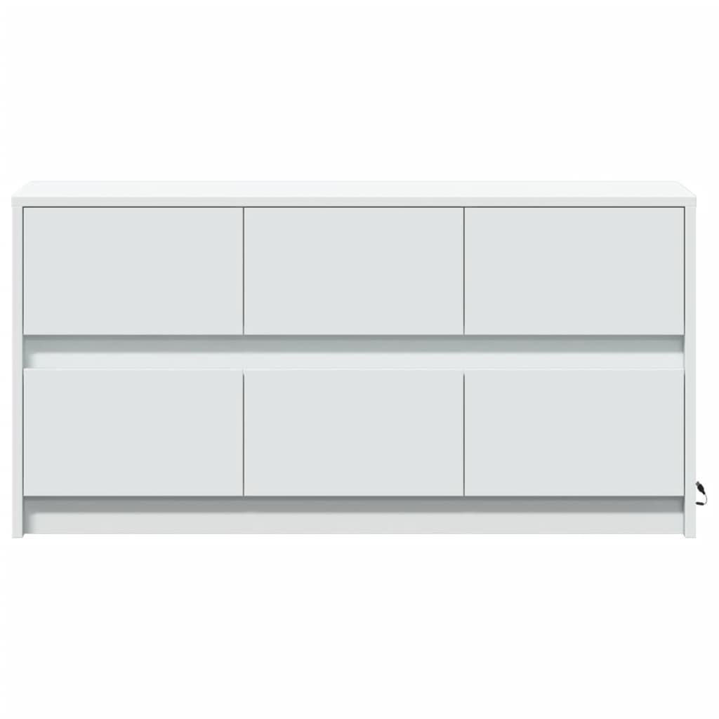 Tv-meubel met LED 100x34x50 cm bewerkt hout wit is nu te koop bij PeponiXL, paradijselijk wonen!