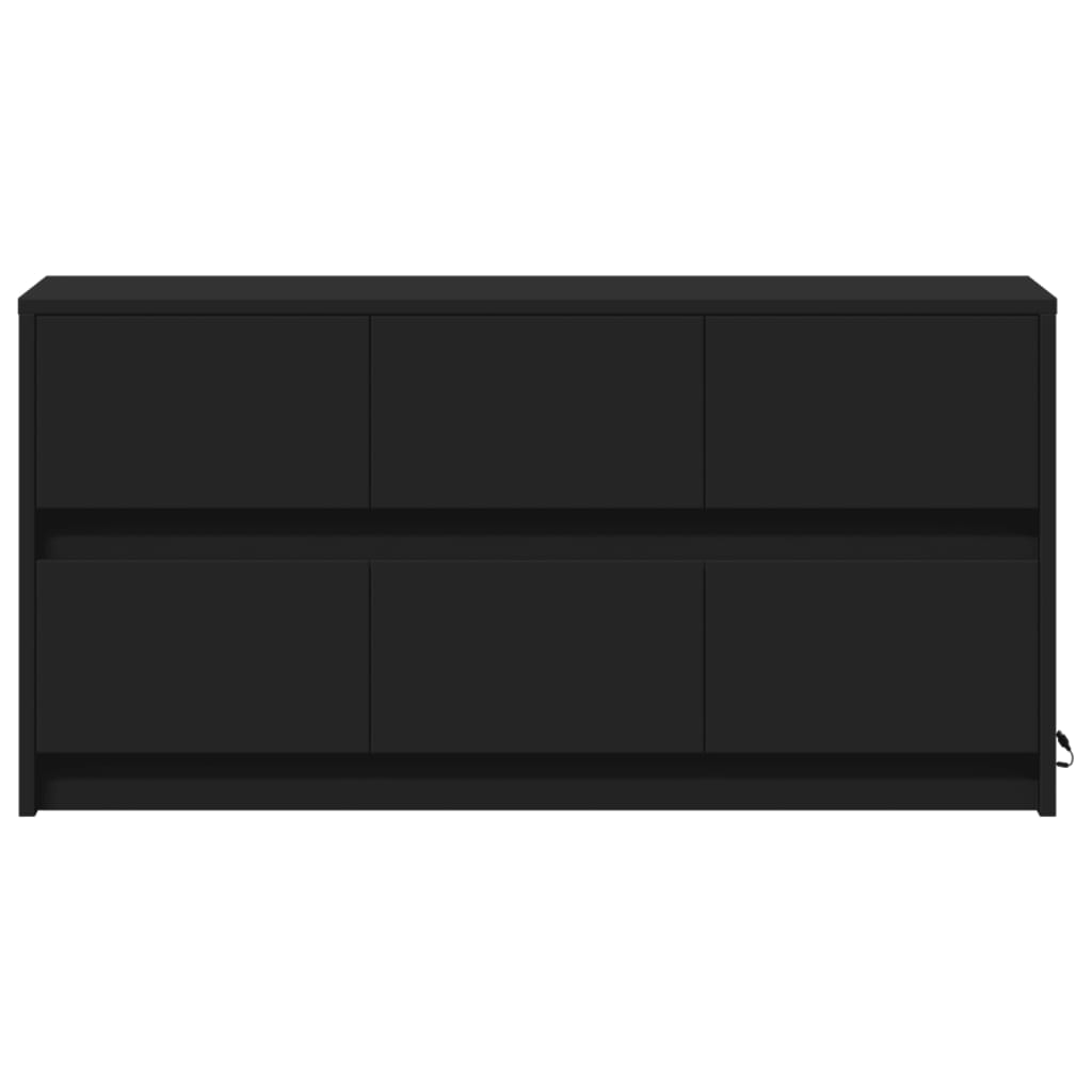 Tv-meubel met LED 100x34x50 cm bewerkt hout zwart is nu te koop bij PeponiXL, paradijselijk wonen!