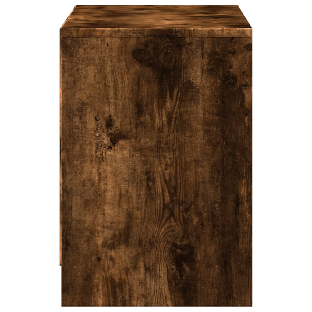 Tv-meubel met LED 100x34x50 cm bewerkt hout gerookt eikenkleur is nu te koop bij PeponiXL, paradijselijk wonen!