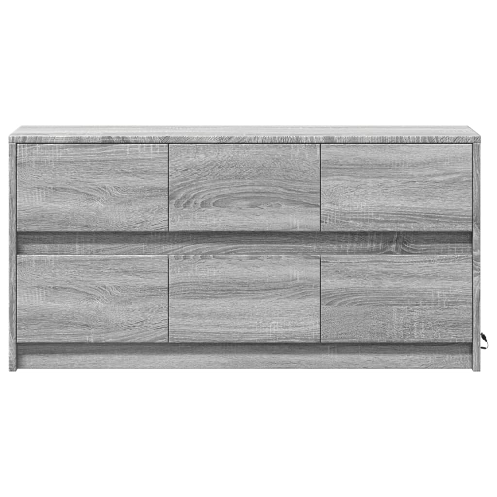 Tv-meubel met LED 100x34x50 cm bewerkt hout grijs sonoma eiken is nu te koop bij PeponiXL, paradijselijk wonen!