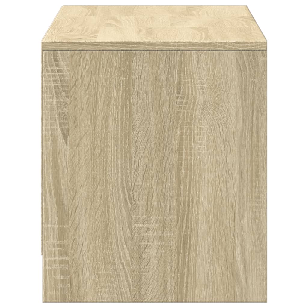Tv-meubel met LED 97x34x40 cm bewerkt hout sonoma eikenkleurig is nu te koop bij PeponiXL, paradijselijk wonen!