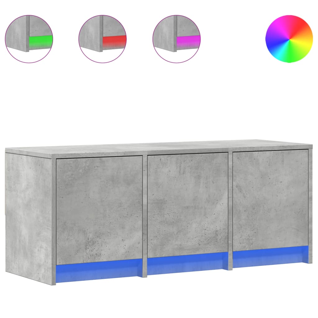 Tv-meubel met LED 97x34x40 cm bewerkt hout betongrijs is nu te koop bij PeponiXL, paradijselijk wonen!