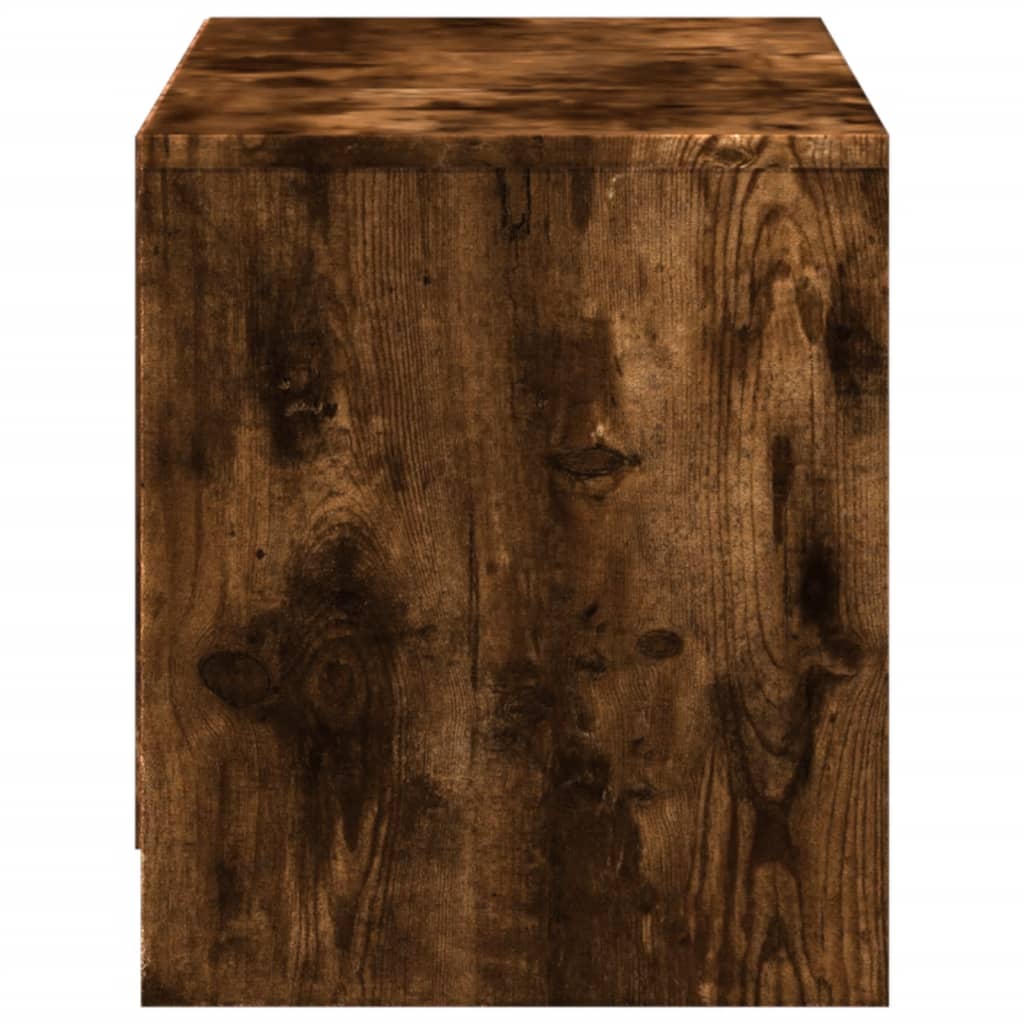 Tv-meubel met LED 97x34x40 cm bewerkt hout gerookt eikenkleur is nu te koop bij PeponiXL, paradijselijk wonen!
