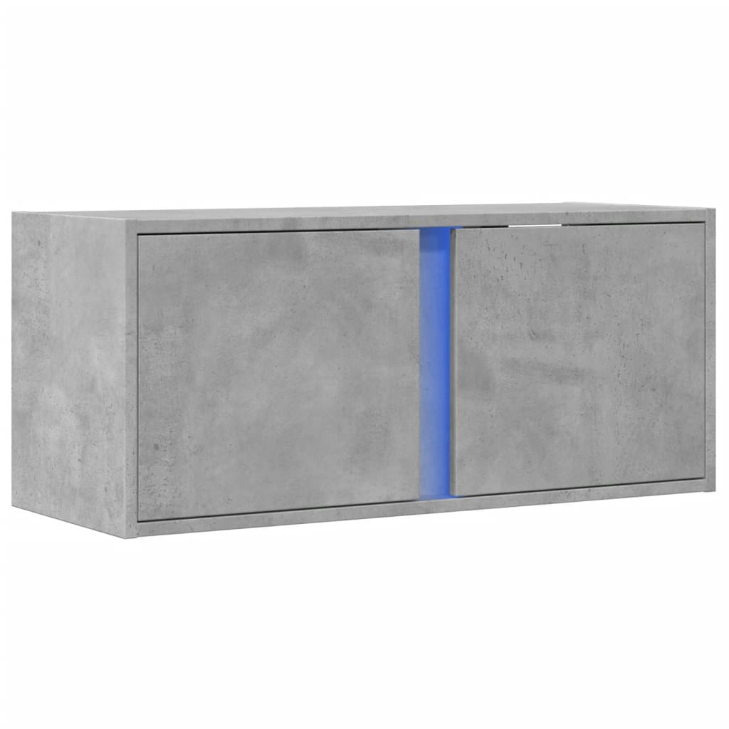 Tv-wandmeubel met LED-verlichting 80x31x35 cm betongrijs is nu te koop bij PeponiXL, paradijselijk wonen!