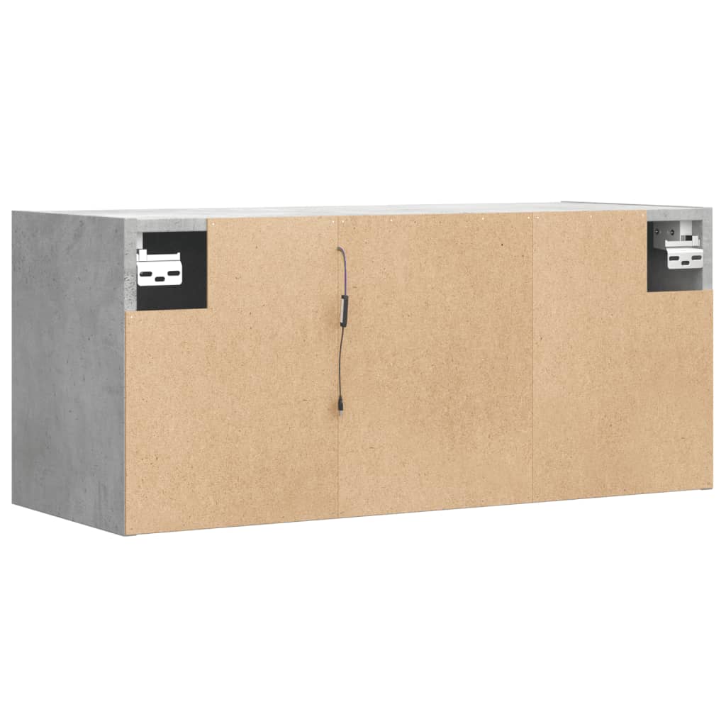 Tv-wandmeubel met LED-verlichting 80x31x35 cm betongrijs is nu te koop bij PeponiXL, paradijselijk wonen!