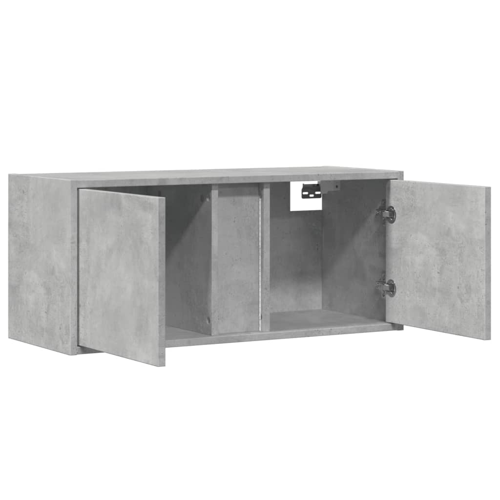 Tv-wandmeubel met LED-verlichting 80x31x35 cm betongrijs is nu te koop bij PeponiXL, paradijselijk wonen!