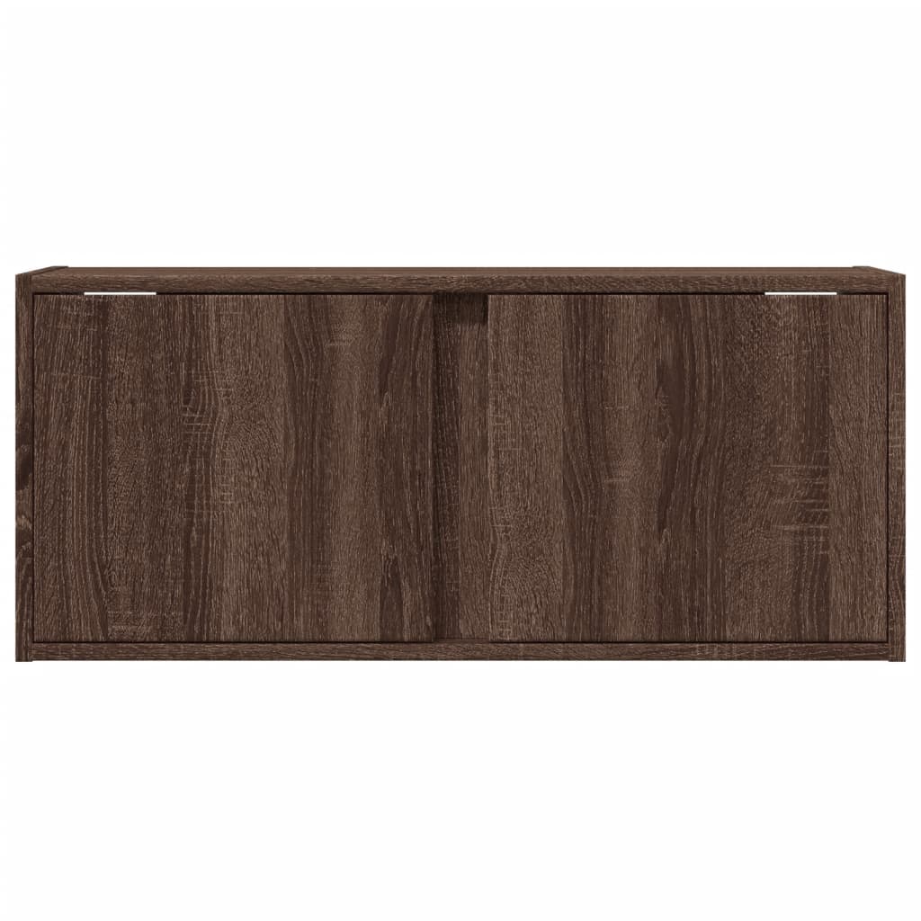 Tv-wandmeubel met LED-verlichting 80x31x35 cm bruin eikenkleur is nu te koop bij PeponiXL, paradijselijk wonen!
