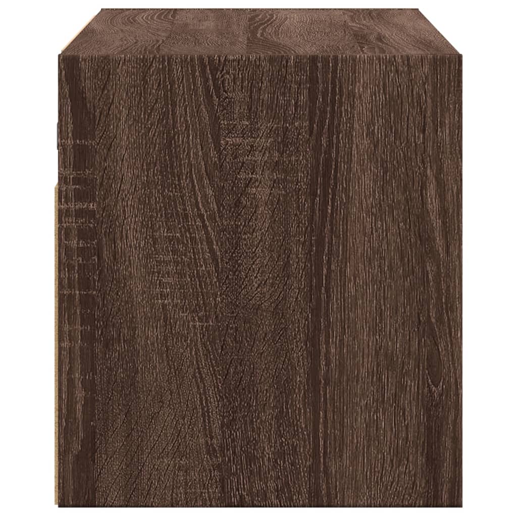 Tv-wandmeubel met LED-verlichting 80x31x35 cm bruin eikenkleur is nu te koop bij PeponiXL, paradijselijk wonen!