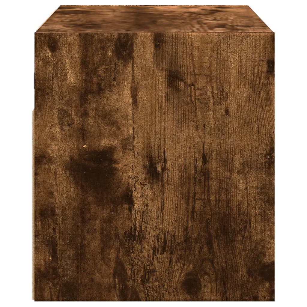 Tv-wandmeubel met LED-verlichting 100x31x35 cm gerookt eiken is nu te koop bij PeponiXL, paradijselijk wonen!