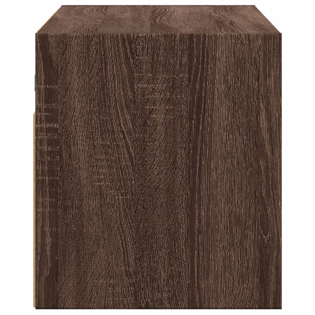 Tv-wandmeubel met LED-verlichting 100x31x35 cm bruin eikenkleur is nu te koop bij PeponiXL, paradijselijk wonen!