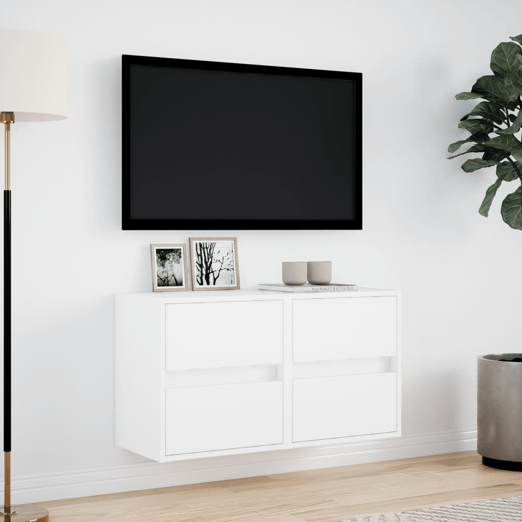 Tv-wandmeubels 2 st met LED-verlichting 41x31x45 cm wit is nu te koop bij PeponiXL, paradijselijk wonen!